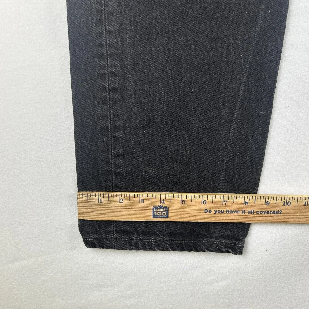 Vintage Levis 501 Jeans Mens 35x32 Charcoal Wash Black Denim Regular Straight